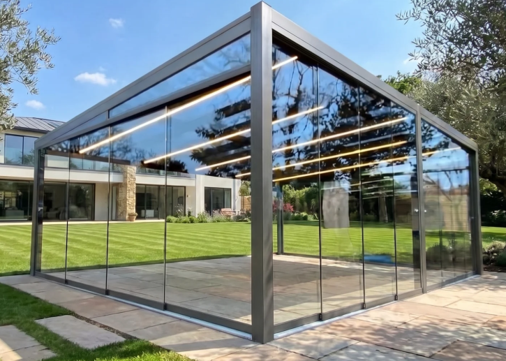 Freestanding glass room